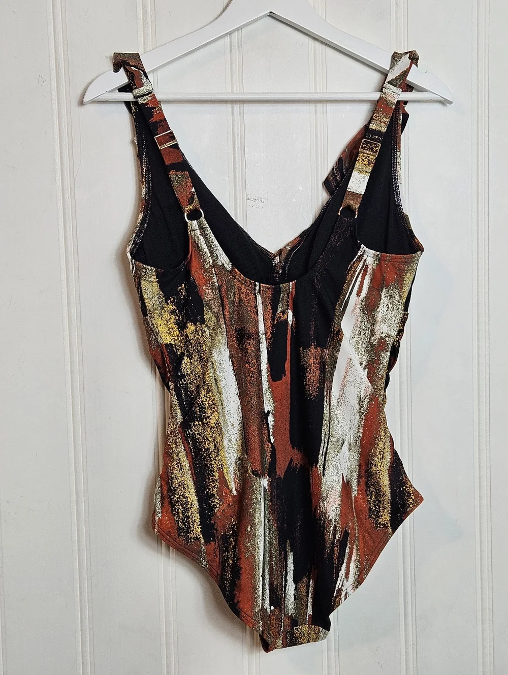 DKNY Ruffle Plunge Underwire One Piece Swimsuit Tummy Control M NWT - Picture 6 of 15